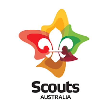 Scouts Australia logo with colourful fleur-de-lis design.